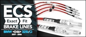 BMW E46 325i/Ci ECS Exact-Fit Stainless Brake Lines