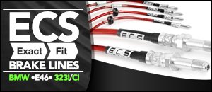 BMW E46 323i/Ci ECS Exact-Fit Stainless Brake Lines