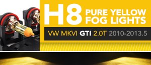 VW MKVI GTI 2.0T H8 Pure Yellow Fog Lights