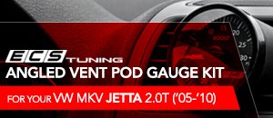 VW MKV Jetta 2.0T Angled Vent Pod Boost Gauge Kit
