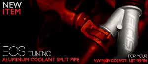 VW MKIV Golf/GTI 1.8T ECS Aluminum Coolant Split Pipe