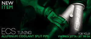 VW MKIV Jetta 1.8T ECS Aluminum Coolant Split Pipe