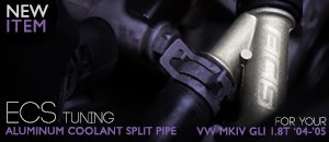 VW MKIV GLI 1.8T ECS Aluminum Coolant Split Pipe