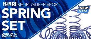 Audi 8V A3 H&R Sport/Super Sport Springs