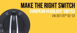 VW 337/20th European Headlight Switch