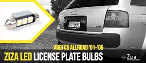 Audi C5 Allroad Ziza LED License Plate Bulbs