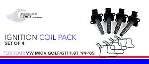 VW MKIV Golf/GTI 1.8T Coil Pack Ignition Solution Kit