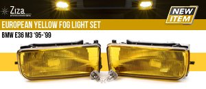 BMW E36 M3 European Yellow Fog Lights