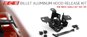VW MKIV Jetta 1.8T ECS Billet Aluminum Hood Pull Kit