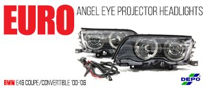 BMW E46 3 Series Ci Euro Angel Eye Projector Headlights