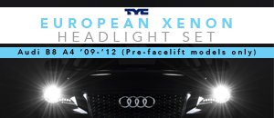 Audi B8 A4 TYC Euro Xenon Headlight Set 