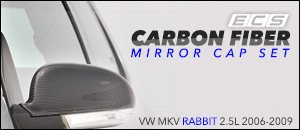VW MKV Rabbit 2.5L Carbon Fiber Mirror Caps