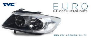 BMW E90 3 Series Euro Halogen Headlights