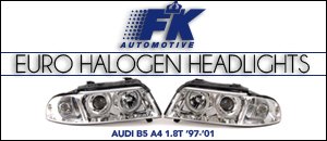 Audi B5 A4 1.8T Euro Halogen Headlight Set