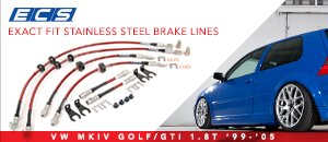 VW MKIV Golf/GTI 1.8T Exact Fit Stainless Brake Lines