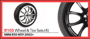 MINI Cooper R50+ R105 JCW Wheel & Tire Sets of Four