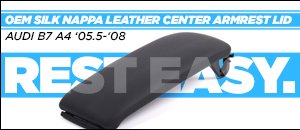Audi B7 A4 Oem Silk Nappa Center Armrest Lid