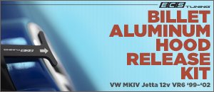 VW MKIV Jetta VR6 12v ECS Billet Aluminum Hood Pull Kit