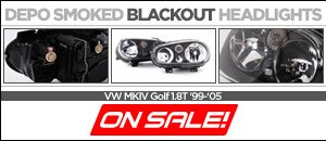 VW MKIV Golf/GTI Depo Smoked Blackout Headlights