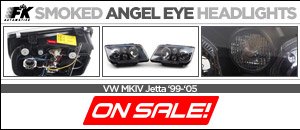VW MKIV Jetta Smoked Euro Angel Eye Headlights