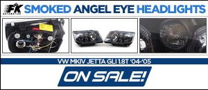 VW MKIV GLI 1.8T FK Smoked Euro Angel Eye Headlights