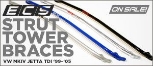 VW MKIV Jetta TDI ECS Tuning Strut Tower Braces