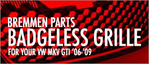 VW MKV GTI Badgeless Grille