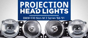 BMW E30 Non-M 3 Series Euro Smiley Projector Headlights