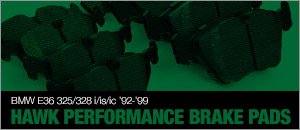 BMW E36 3 Series Hawk High Performance Brake Pads