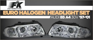 Audi B5 A4 30V FK Euro Halogen Headlight Set