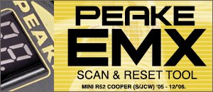 R52 MINI Cooper PEAKE EMX Scan & Reset Tool