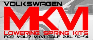 VW MKVI Golf 2.5L Lowering Springs