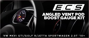 VW MKVI 2.0T ECS Angled Vent Pod Boost Gauge Kit