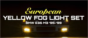 BMW E36 M3 European Yellow Fog Lights