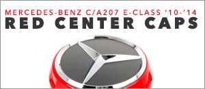 Mercedes-Benz C/A207 E-Class Red Center Caps