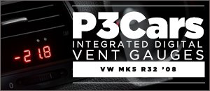 VW MK5 R32 P3Cars Integrated Digital Vent Gauges